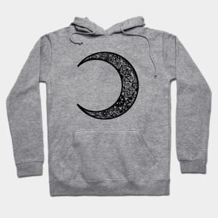 Black Henna Crescent Moon Hoodie